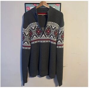 Izod quarter zip christmas sweater.